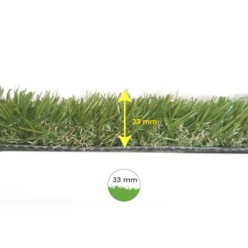 Cesped Artificial 33 mm, Rollo 1x5 metros, Césped Moqueta Para Interior y Exterior, Jardín, Terraza, Balcón, Uso Domestico