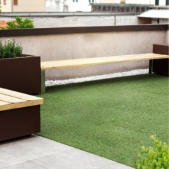 Cesped Artificial 12 mm, Rollo 2x25 metros, Césped Moqueta Para Interior y Exterior, Jardín, Terraza, Balcón, Uso Domestico