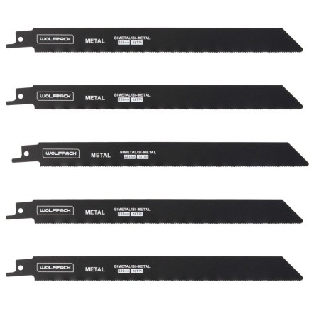 Hoja Sierra Sable Para Metales 228 mm, 18 Tpi, 5 Piezas, Sierra Hierro Aluminio, Cobre, Plastico