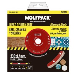 Disco Diamante Ø 230 mm, Porcelanicos, Gres, Ceramica, Solerias, Segmento Diamantado 10 mm,