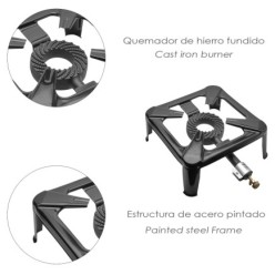 Hornillo Gas 4 Pies 40x40 cm, Cocina Gas, Cocina Portatil, Hornillo Paella, Paellero, Hornilla Cocina