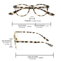 Gafas Lectura Connecticut Estampado Carey Aumento +2,0 Patillas Para Colgar Del Cuello , Gafas De Vista, Gafas De Aumento