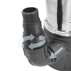 Bomba Aguas Sucias Sumergible Inoxidable 1,300 W, 25,000 lts/hora, Profundidad 7 Mts, Elevación 11 mts, Particulas max, Ø 38 mm,