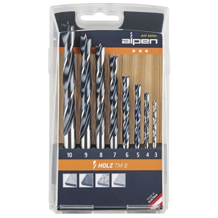 Estuche Brocas Alpen Madera   8 Piezas