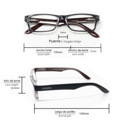 Gafas Lectura Kansas Azul Oscuro / Rojo, Aumento +2,5 Gafas De Vista, Gafas De Aumento, Gafas Visión Borrosa