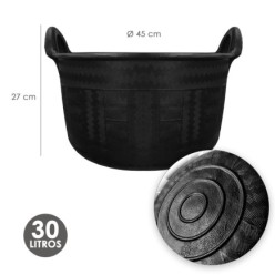 Espuerta Goma Carbonera 30 Litros Con Asas Base y Laterales Reforzado, Espesor 1 cm, Espuerta Obra, Cubo Goma Obra