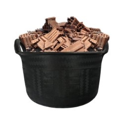 Espuerta Goma Carbonera 30 Litros Con Asas Base y Laterales Reforzado, Espesor 1 cm, Espuerta Obra, Cubo Goma Obra