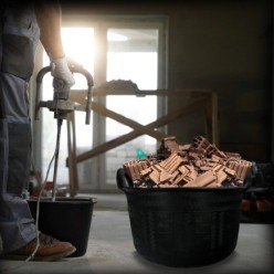 Espuerta Goma Carbonera 30 Litros Con Asas Base y Laterales Reforzado, Espesor 1 cm, Espuerta Obra, Cubo Goma Obra