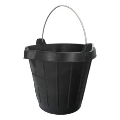 Cubo Obra Industrial Goma 10 Litros Con Pico Vertedor, Base y Laterales Reforzado, Espesor 1 cm, Espuerta Obra, Cubo Goma Obra