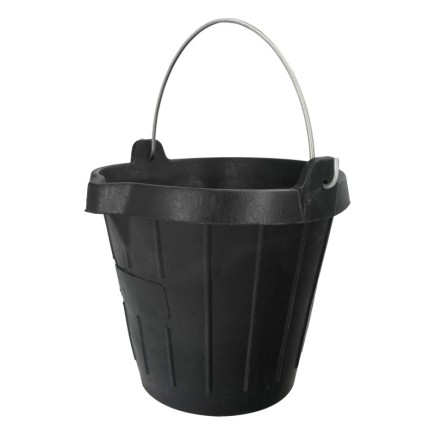 Cubo Obra Industrial Goma 10 Litros Con Pico Vertedor, Base y Laterales Reforzado, Espesor 1 cm, Espuerta Obra, Cubo Goma Obra