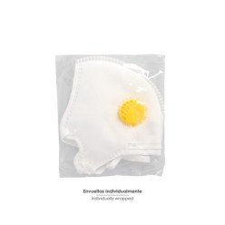 Mascarilla Respiratoria FFP2 Con Valvula, Plegable (20 Unidades) Envasadas Individualmente