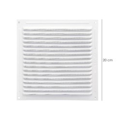 Rejilla Ventilación Aluminio Con Mosquitera Atornillable 200 x 200 mm, Color Blanco
