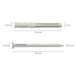 Taco NC-PS Con Tirafondo Torx 40 10 x 100 mm, (Caja De 50 Piezas)