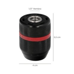 Portabrocas Sin Llave Metalico 1/2" Hembra, Brocas Hasta Ø 13 mm, Mandril taladro