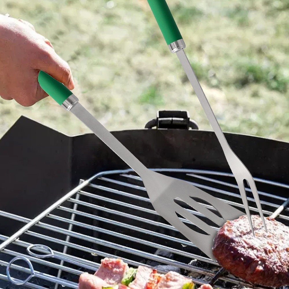 Set Complementos Para Barbacoa 3 Piezas, (Espatula, Pinzas y Tenedor) 34,5 cm, al por Mayor | Almacén de Ferretería