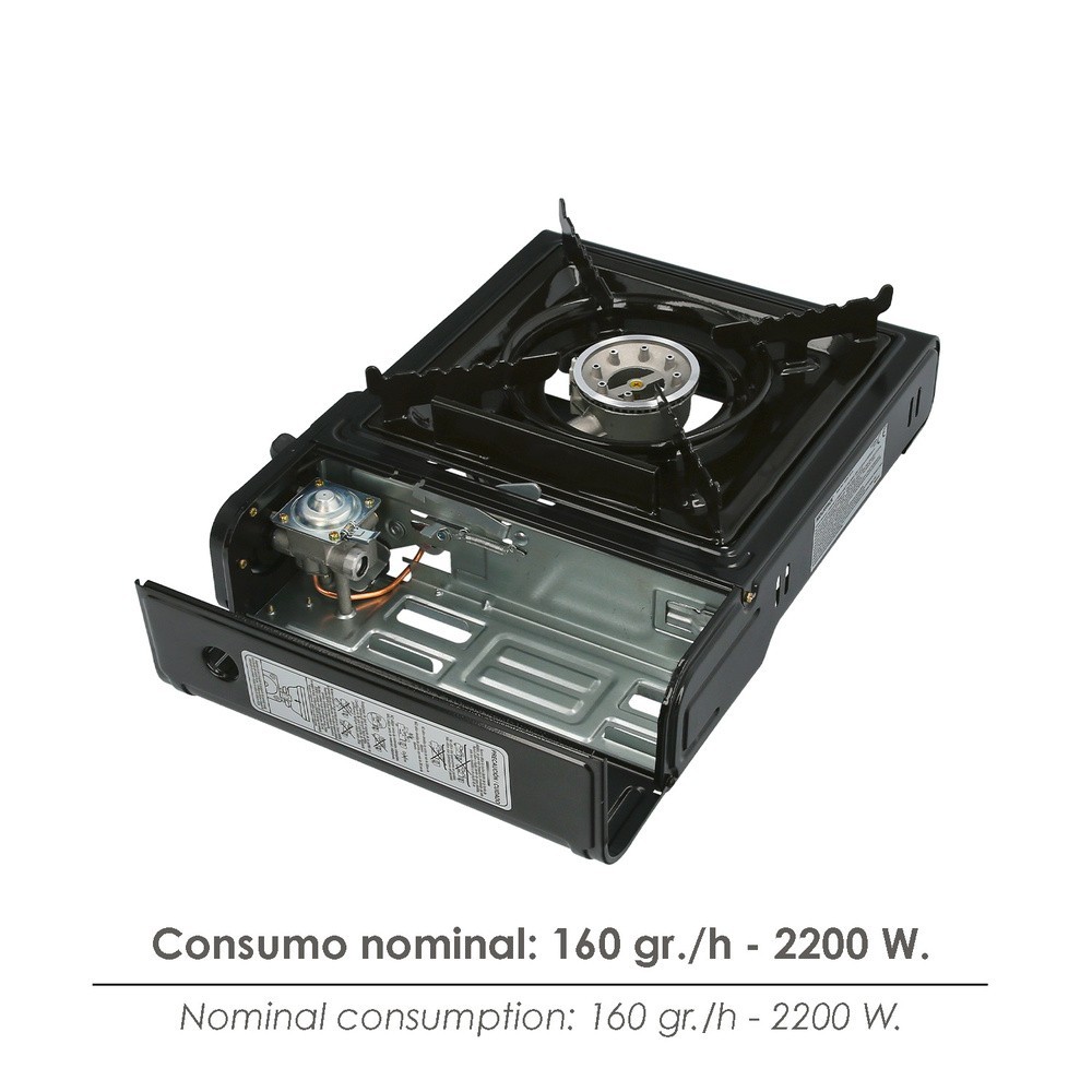 Cocina Gas Inoxidable A Cartucho Con Maletin, Cocina Portatil, Cartuchos Gas 230 gramos, Certificacion EN 17476/2021 al por Mayo