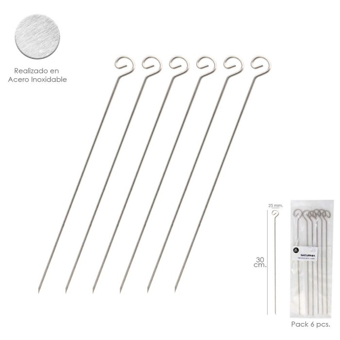 Pinchitos Acero inoxidable Pequeños 30 cm, (Bolsa 6 Unidades) Saturnia al por Mayor | Almacén de Ferretería