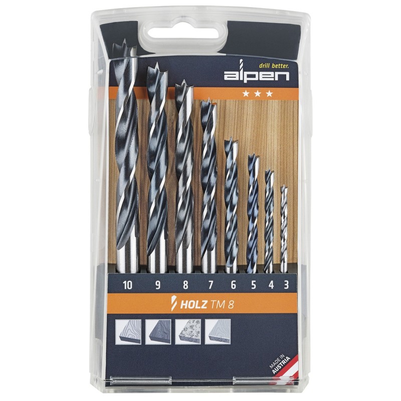 Estuche Brocas Alpen Madera   8 Piezas