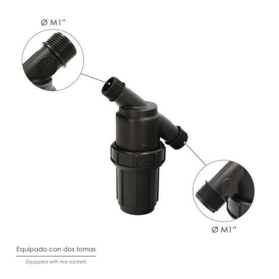 Filtro Con Malla Interior 1" Para Sistema De Goteo (Malla 100 Mesh) Riego Por Goteo, Microaspersión, Riego Por Nebulizacion al p