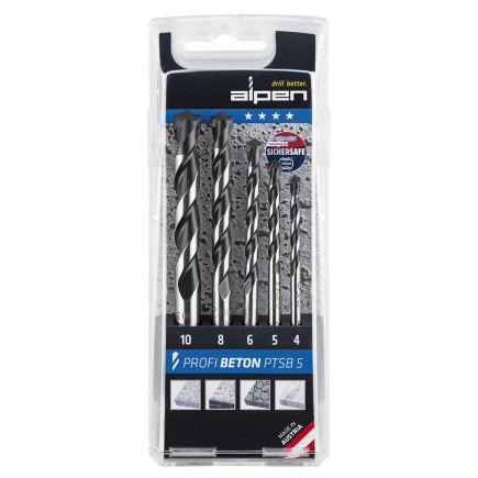 Estuche Brocas Alpen Widia Profesional Beton 5 Piezas