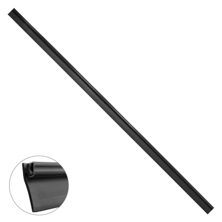 Burlete Reforzado Para Puertas De Garaje Aluminio Negro Con Goma 2,5 m, Perfil Bajo Cochera Cepillo De Puerta, Burlete Garaje