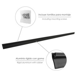 Burlete Reforzado Para Puertas De Garaje Aluminio Negro Con Goma 2,5 m, Perfil Bajo Cochera Cepillo De Puerta, Burlete Garaje