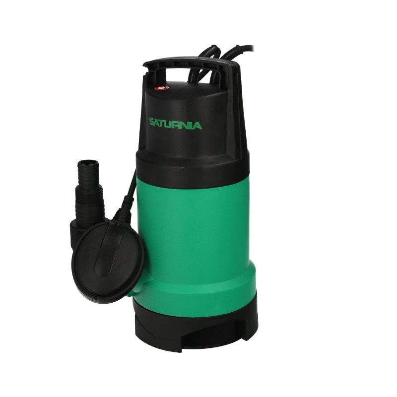 Bomba Aguas Sucias Sumergible 950 W, 14,000 lts/hora, Profundidad 7 Mts, Elevación 10 mts, Particulas max, Ø 30 mm,