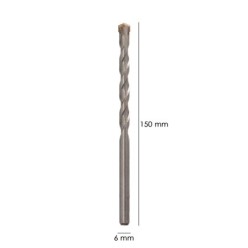 Broca Widia Piedra / Hormigón Ø 6 mm, Din 8039 Punta de Tungsteno,