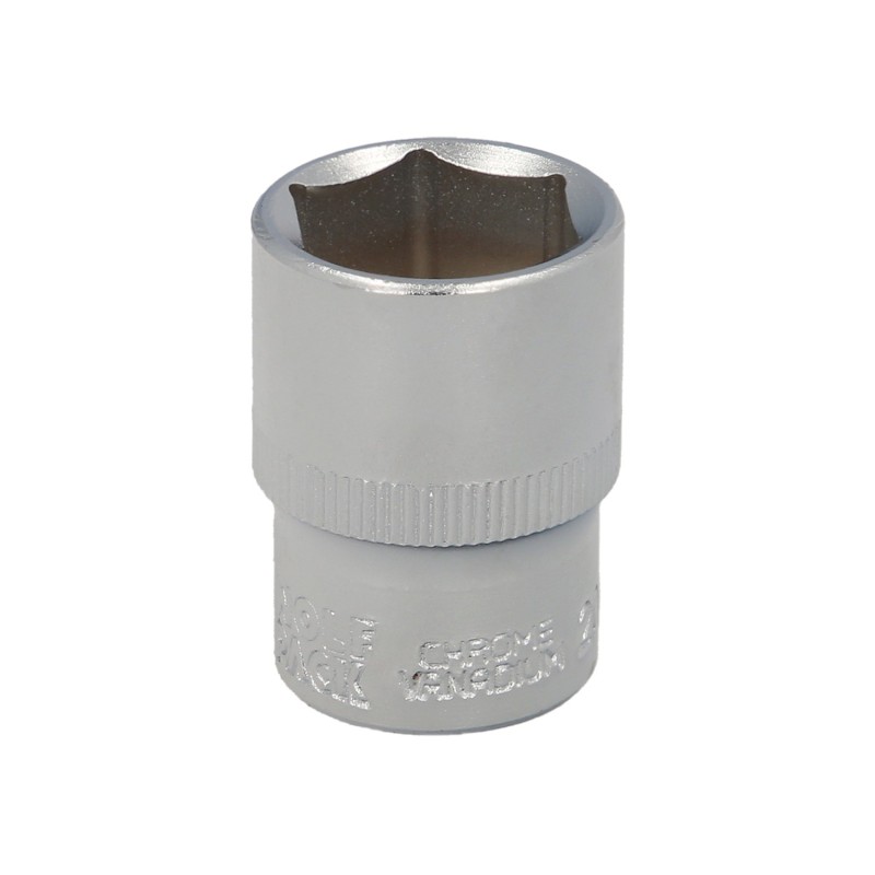 Llave Vaso 1/2" Hexagonal 21 mm, Perfil de 6 caras, Acero Cromo Vanadio, Aristas Redondas