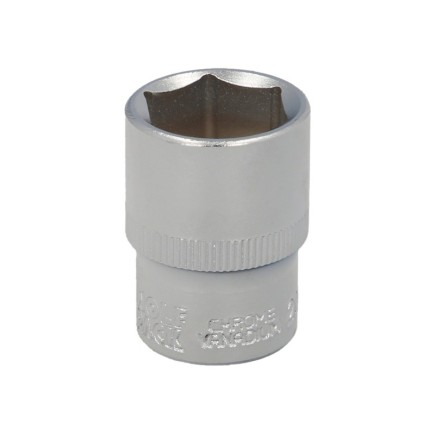 Llave Vaso 1/2" Hexagonal 21 mm, Perfil de 6 caras, Acero Cromo Vanadio, Aristas Redondas