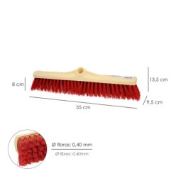 Cepillo Barrendero Industrial Fibra Suave PVC, Soporte Polipropileno 50 cm, (Sin Mango)