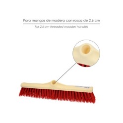 Cepillo Barrendero Industrial Fibra Suave PVC, Soporte Polipropileno 50 cm, (Sin Mango)