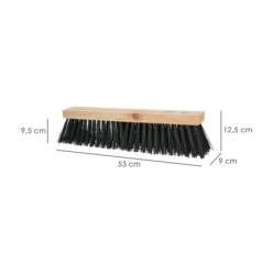 Cepillo Barrendero Industrial Fibra PVC Soporte Madera 50 cm, (Sin Mango)
