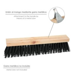 Cepillo Barrendero Industrial Fibra PVC Soporte Madera 50 cm, (Sin Mango)