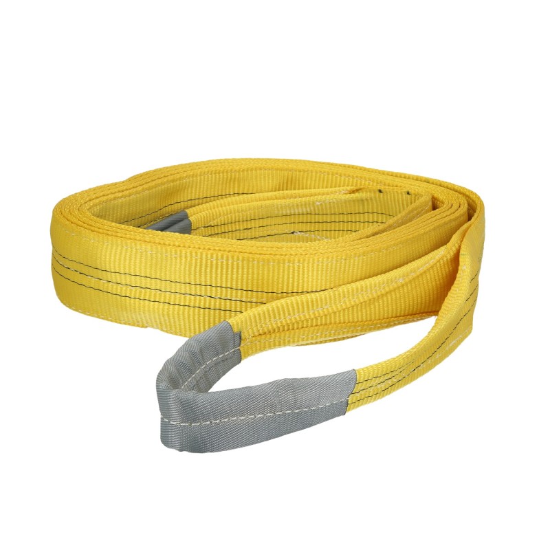 Eslinga Plana Doble Banda 3,000 Kg, Factor Seguridad 7:1, Longitud: 3 Metros Ancho 9 cm, 100% Poliester, Color Amarilla
