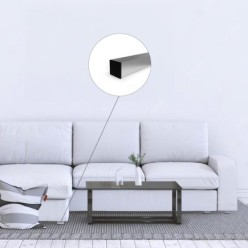 Contera Interior Plastico Cuadrada 16x16 mm, Color Negro, Bolsa 200 Unidades, Contera Mesa, Silla, Muebles, Estanteria