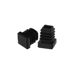 Contera Interior Plastico Cuadrada 20x20 mm, Color Negro, Bolsa 200 Unidades, Contera Mesa, Silla, Muebles, Estanteria