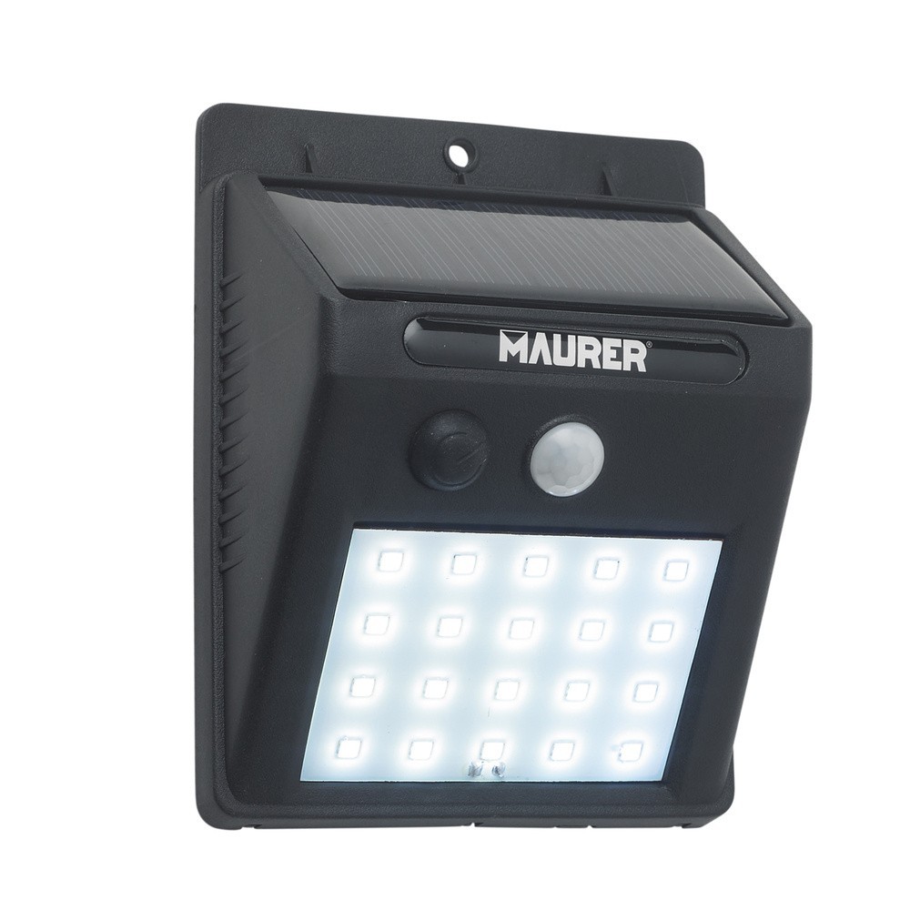 Aplique Foco Solar LED Exterior IP65, 200 Lumenes, Sensor Movimiento y Crepuscular, Foco Led Bateria, Foco Solar Bateria, al por