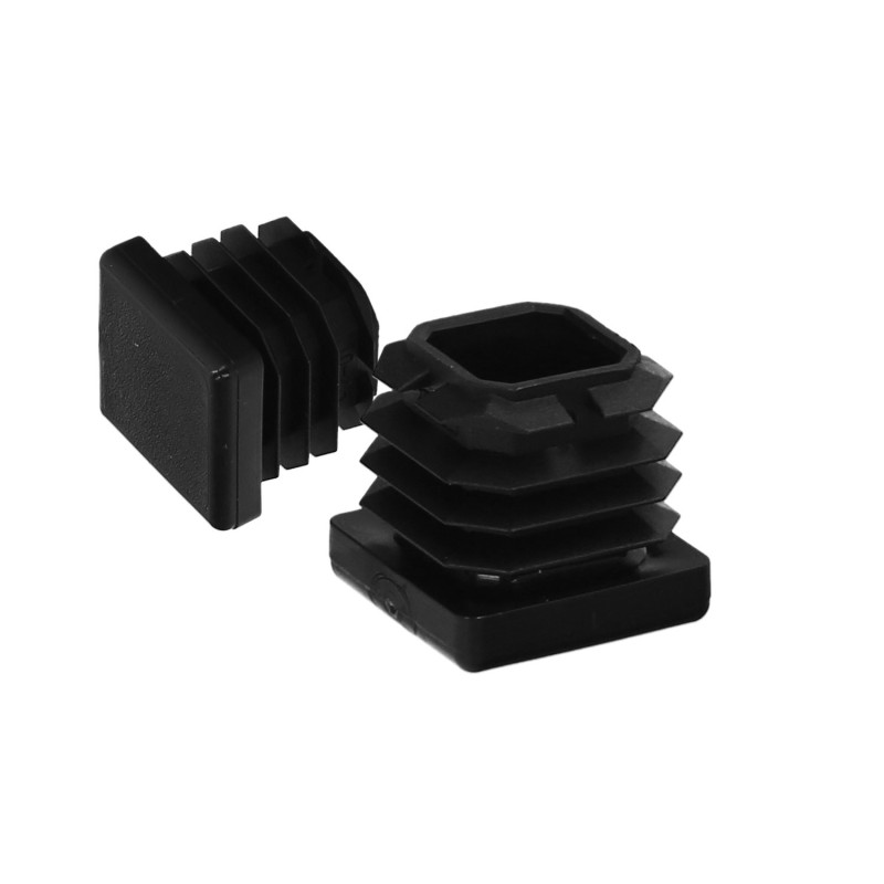 Contera Interior Plastico Cuadrada 25x25 mm, Color Negro, Bolsa 200 Unidades, Contera Mesa, Silla, Muebles, Estanteria