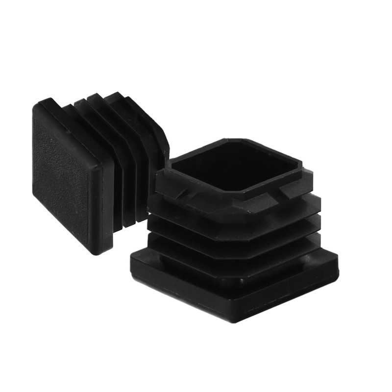 Contera Interior Plastico Cuadrada 30x30 mm, Color Negro, Bolsa 200 Unidades, Contera Mesa, Silla, Muebles, Estanteria