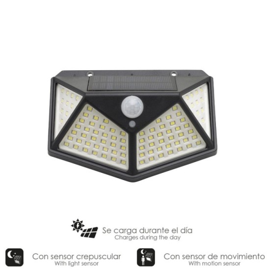 Aplique Solar Led Con Sensor De Luz y De Movimiento 270 Lumenes Ip4x Foco Led A Bateria, Foco Solar, al por Mayor | Almacén de F