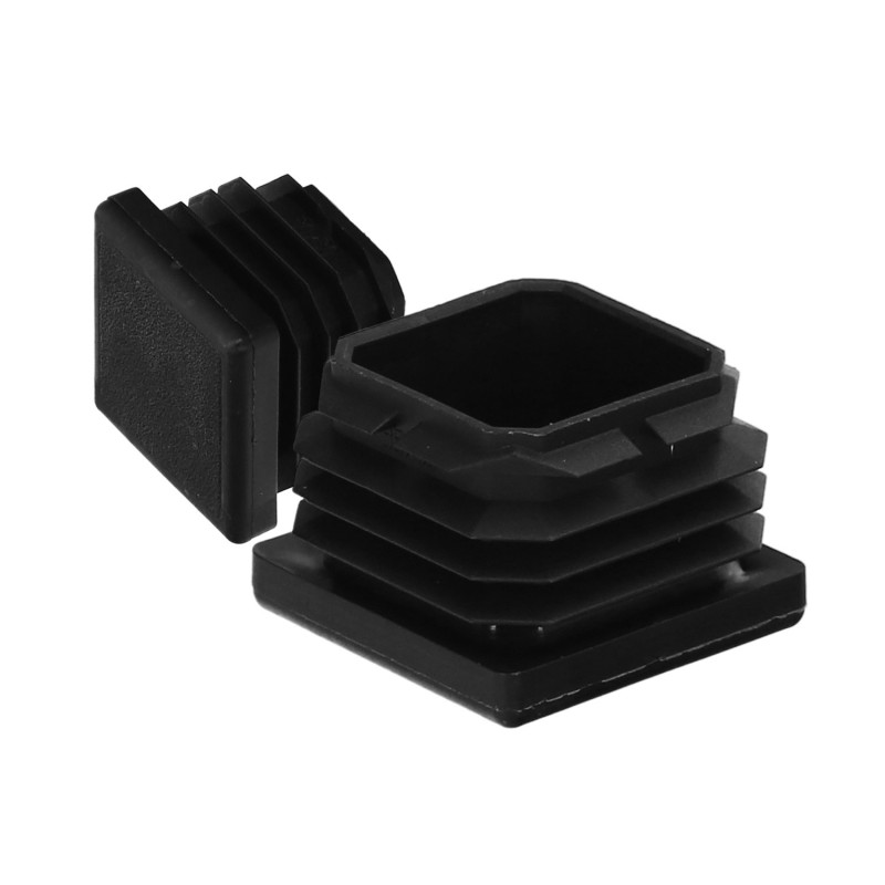 Contera Interior Plastico Cuadrada 35x35 mm, Color Negro, Bolsa 200 Unidades, Contera Mesa, Silla, Muebles, Estanteria