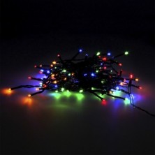 Guinalda Luces Navidad 100 Leds Color Multicolor, Luz navidad interiores y exteriores IP44, Funcina 3 Baterias AA (No incluidas)