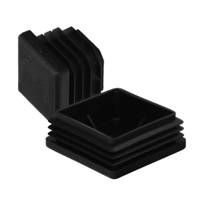 Contera Interior Plastico Cuadrada 60x60 mm, Color Negro, Bolsa 50 Unidades, Contera Mesa, Silla, Muebles, Estanteria