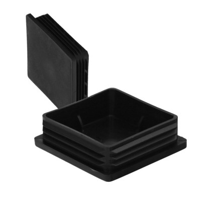 Contera Interior Plastico Cuadrada 80x80 mm, Color Negro, Bolsa 25 Unidades, Contera Mesa, Silla, Muebles, Estanteria
