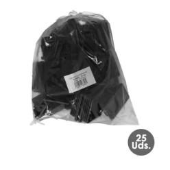 Contera Interior Plastico Cuadrada 80x80 mm, Color Negro, Bolsa 25 Unidades, Contera Mesa, Silla, Muebles, Estanteria