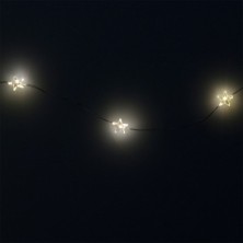 Guirnalda Luces Navidad Estrellas 20 Leds Color Blanco Calido,Luz navidad interiores y exteriores IP44 A Pilas 3AA (No Incluida)