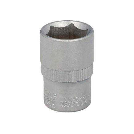 Llave Vaso 1/2" Hexagonal 19 mm, Perfil de 6 caras, Acero Cromo Vanadio, Aristas Redondas