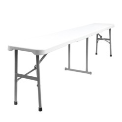 Banco Plegable Multifuncional, Portatil, Resistente,Multiusos 183x28x44 cm, Color Blanco