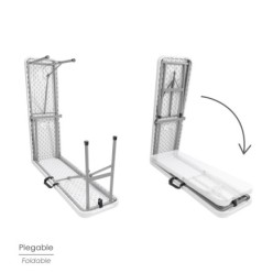 Banco Plegable Multifuncional, Portatil, Resistente,Multiusos 183x28x44 cm, Color Blanco